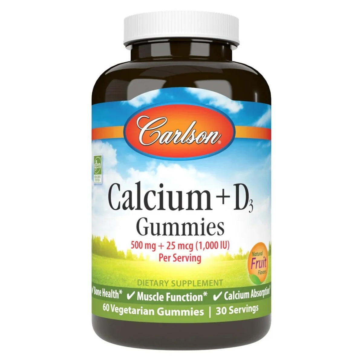 Carlson Labs, Calcium + D3, 60 Gummies UPC 088395486005 | Hilife Vitamins