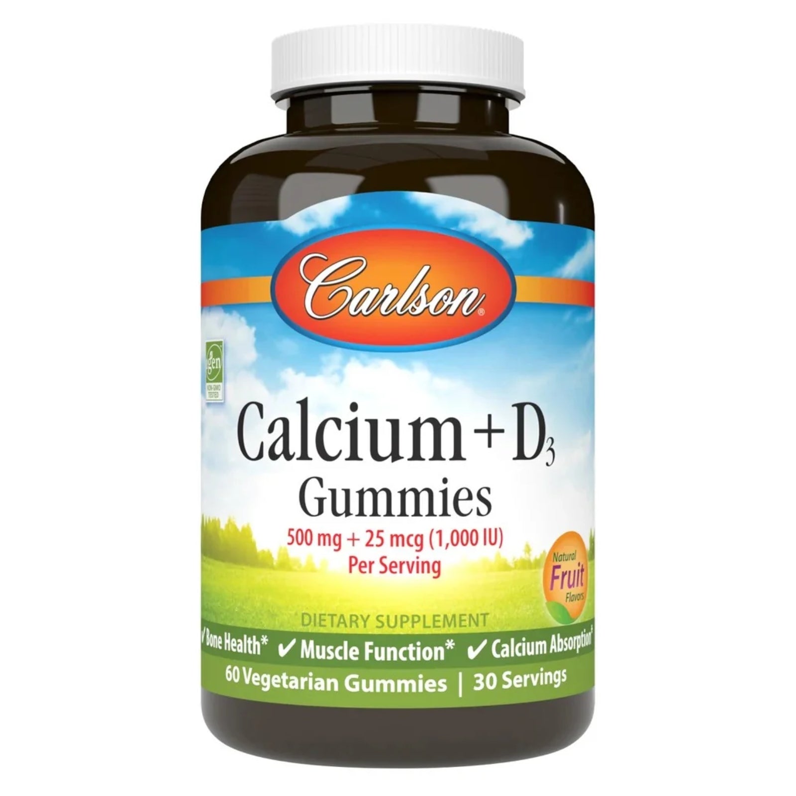 Carlson Labs, Calcium + D3, 60 Gummies UPC 088395486005 | Hilife Vitamins