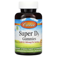 Carlson Labs, Super D3, 120 Gummies UPC 088395498008 | HiLife Vitamins
