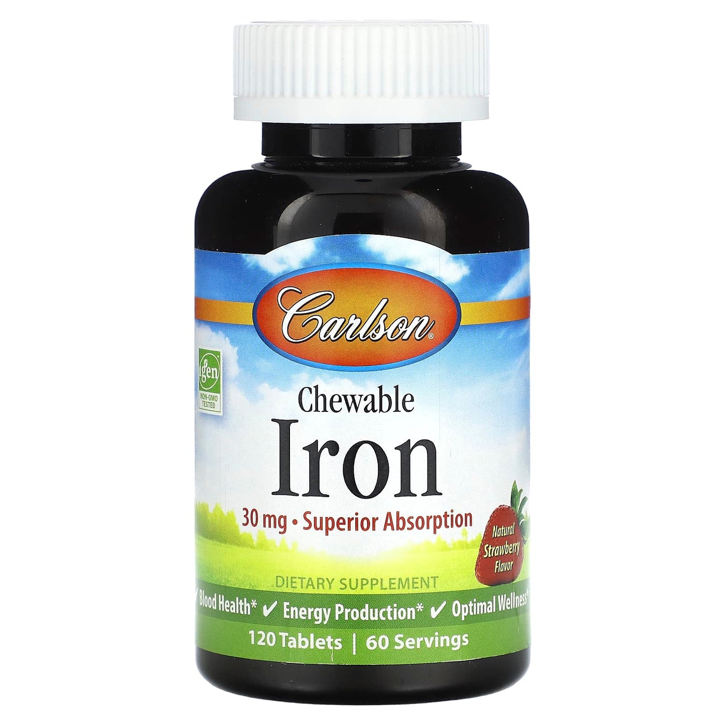 Carlson Labs, Chewable Iron, 120 Tablets - 088395559204 | Hilife Vitamins