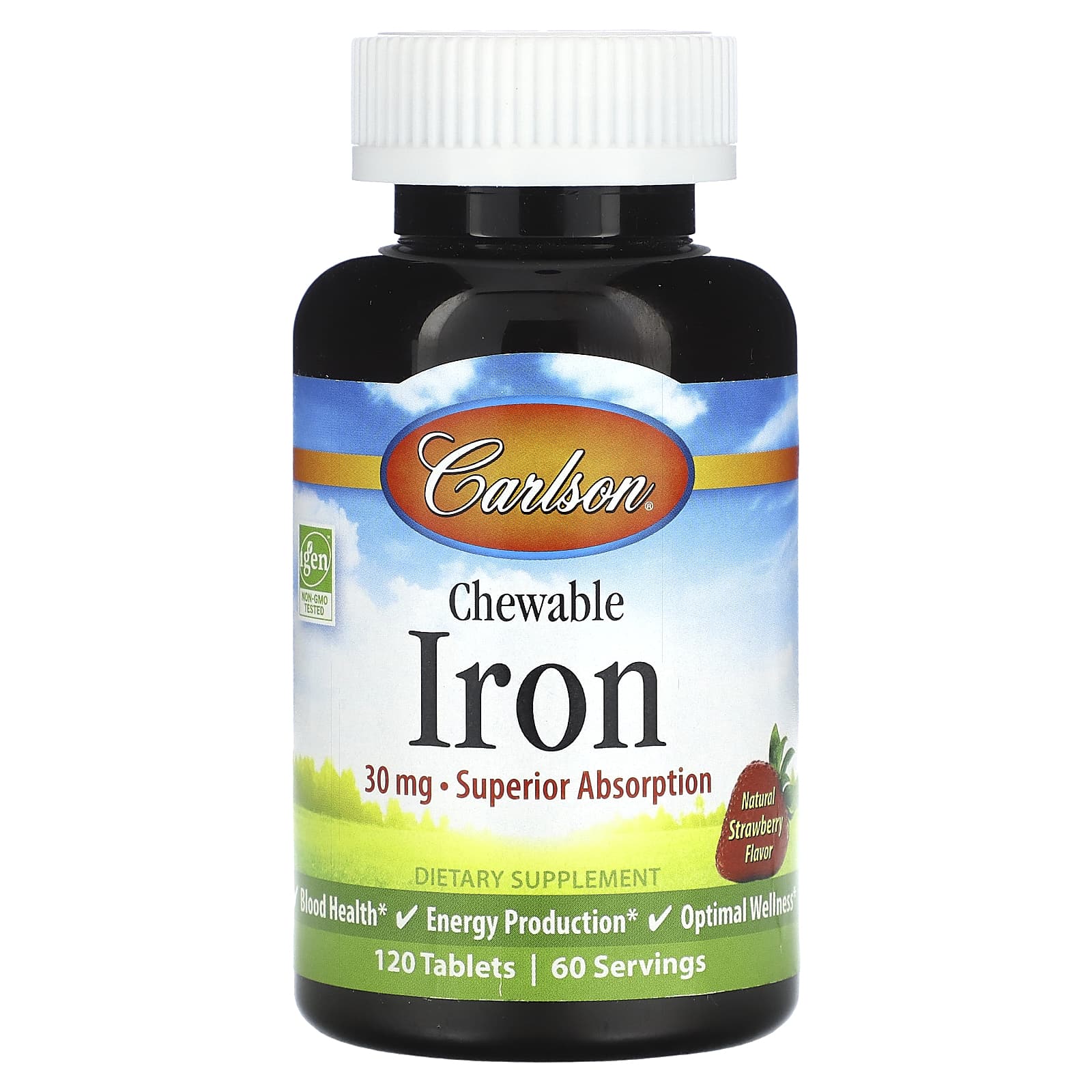 Carlson Labs, Chewable Iron, 120 Tablets - 088395559204 | Hilife Vitamins