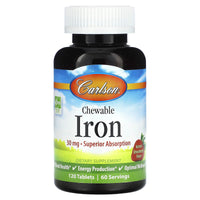 Carlson Labs, Chewable Iron, 120 Tablets - 088395559204 | Hilife Vitamins