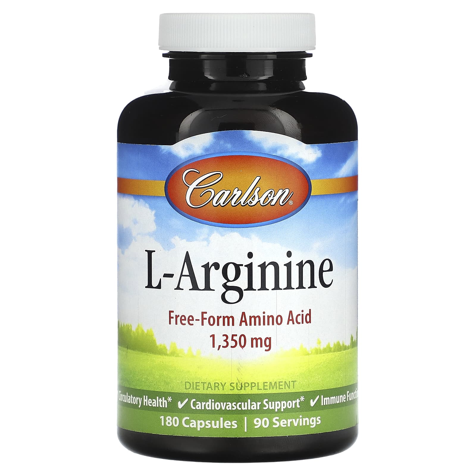 Carlson Labs, L-Arginine, 180 Capsules - 088395673207 | Hilife Vitamins