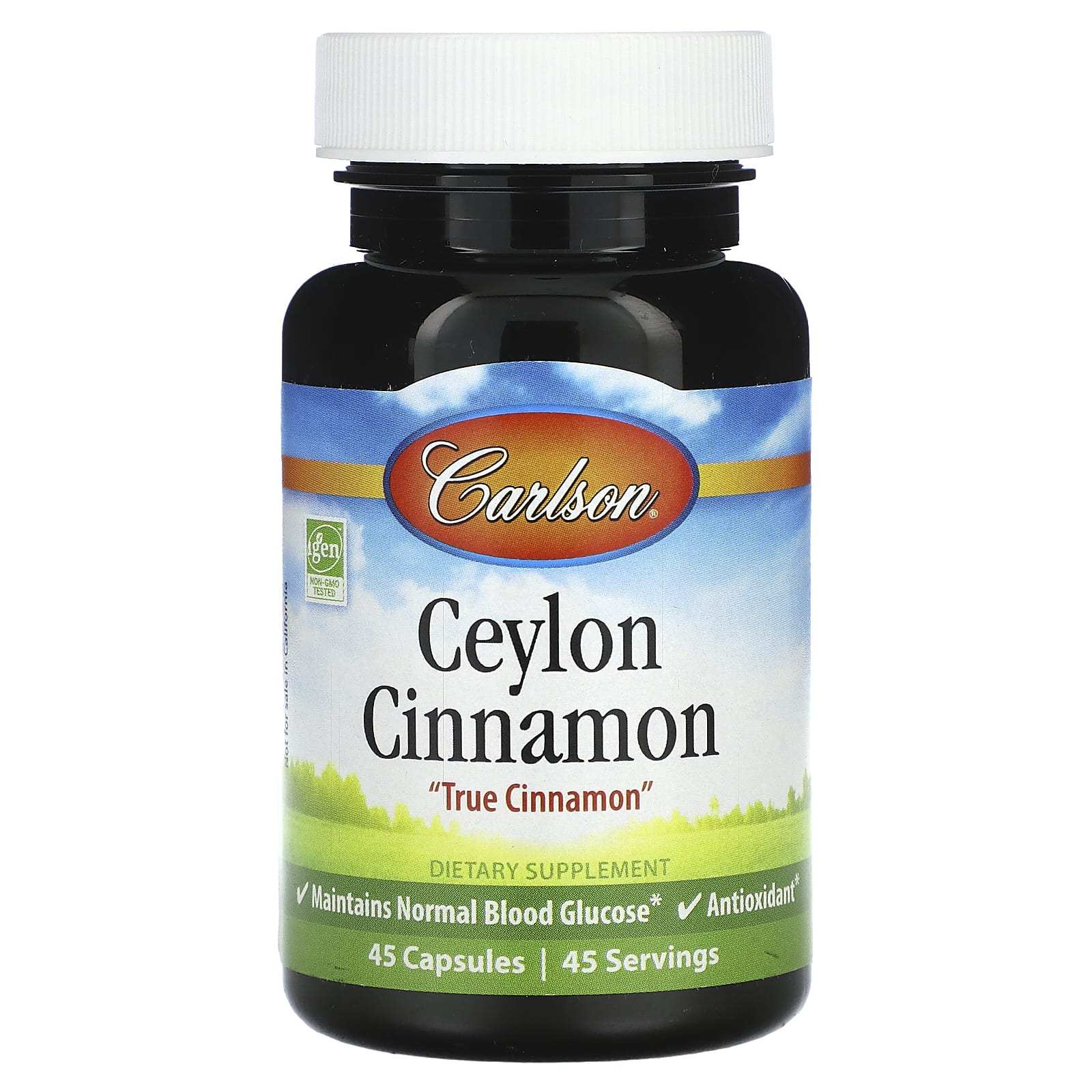 Carlson Labs, Ceylon Cinnamon 500mg, 45 Capsules UPC 088395810107 | HiLife Vitamins
