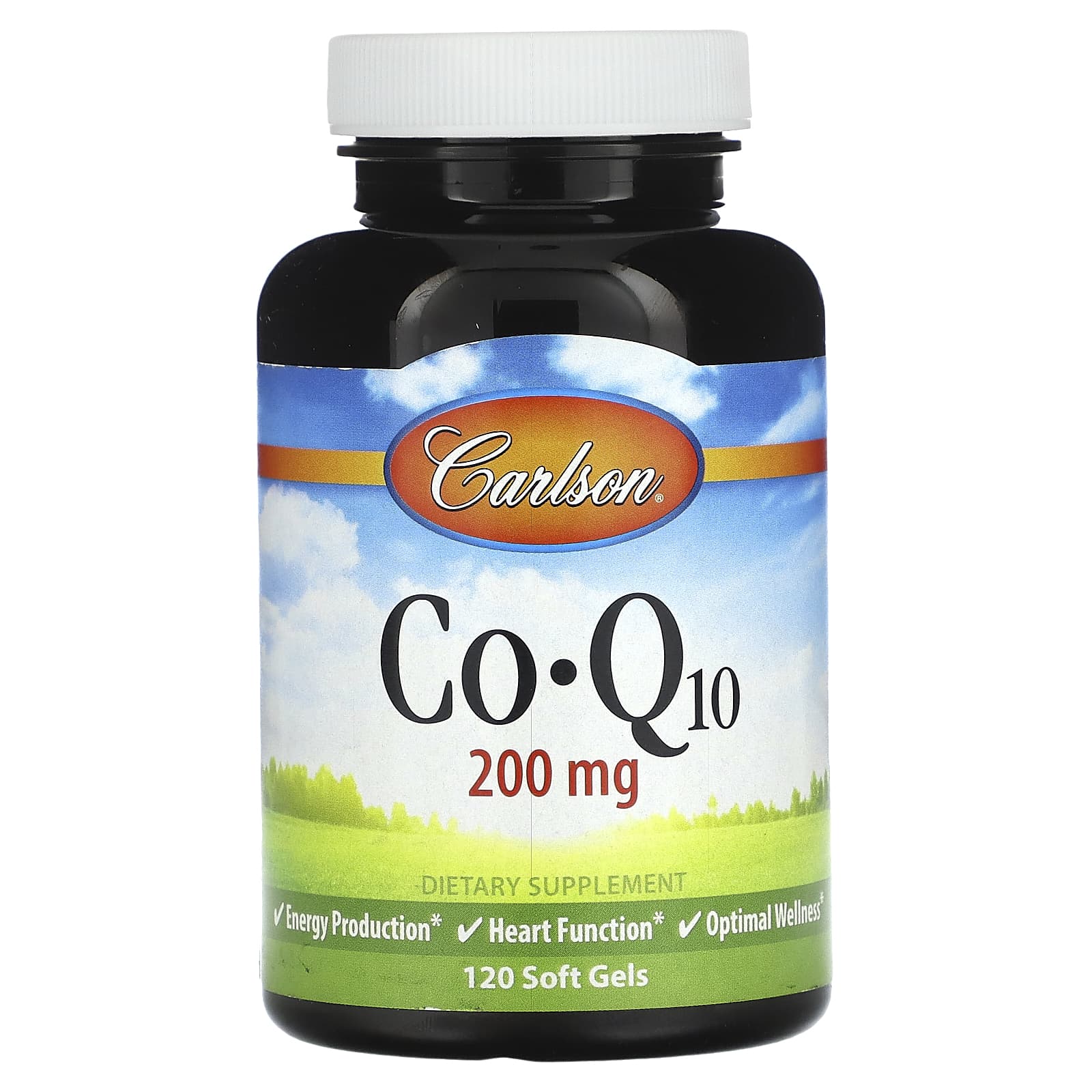 Carlson Labs, Co-Q-10 200mg, 120 Softgels UPC 088395825200 | HiLife Vitamins
