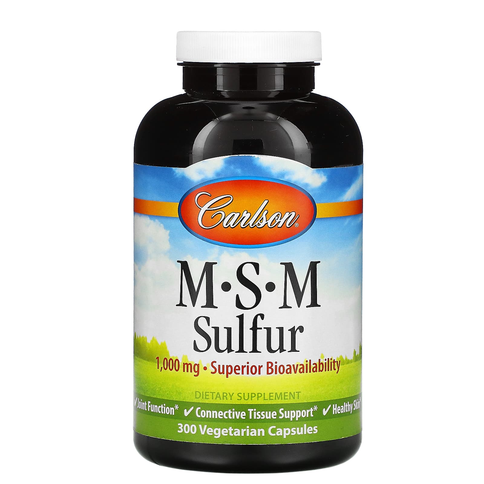 Carlson Labs, MSM-Sulfur, 300 Capsules UPC 088395872303 | HiLife Vitamins