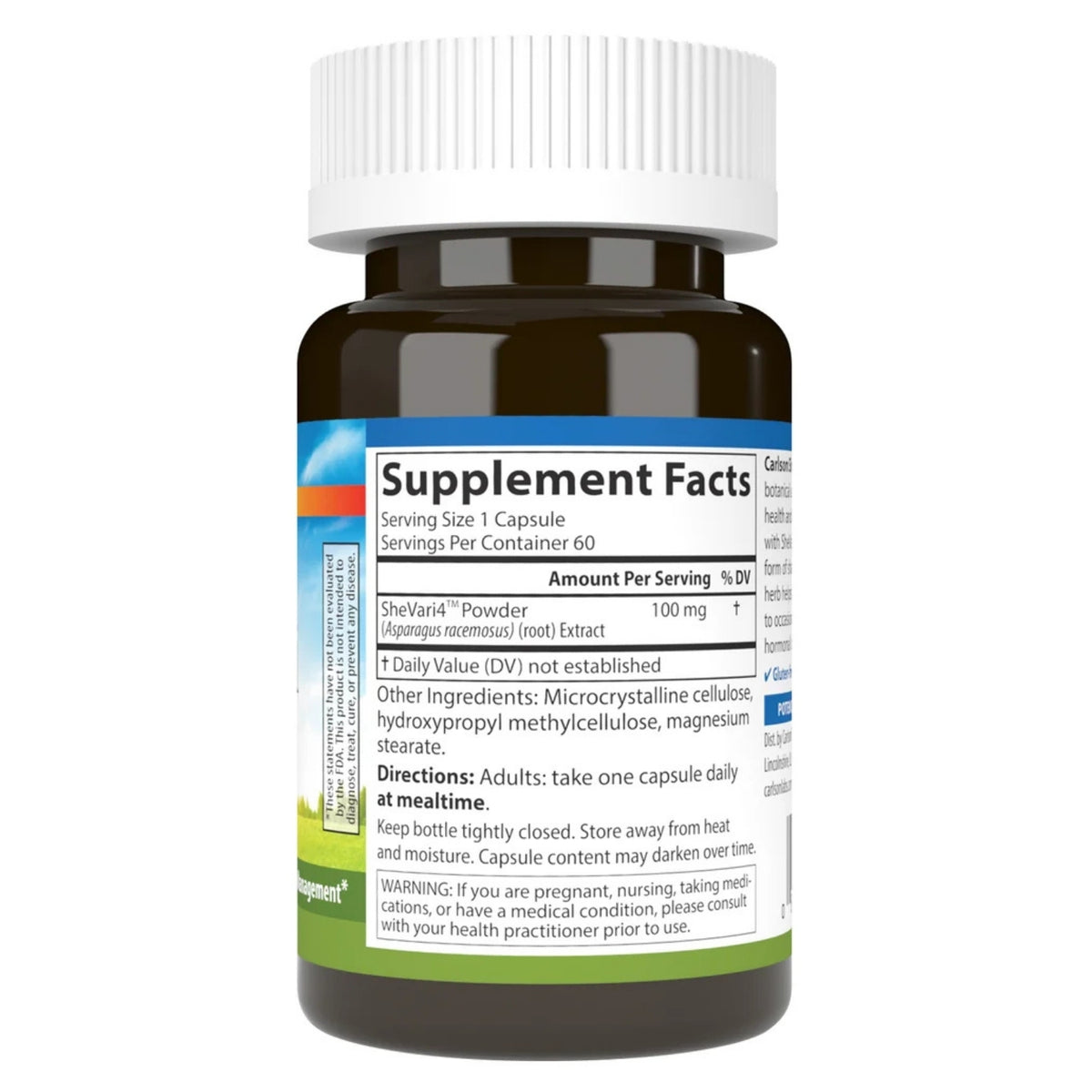 Carlson Labs, Shatavari, 60 Capsules UPC 088395883101 | Hilife Vitamins