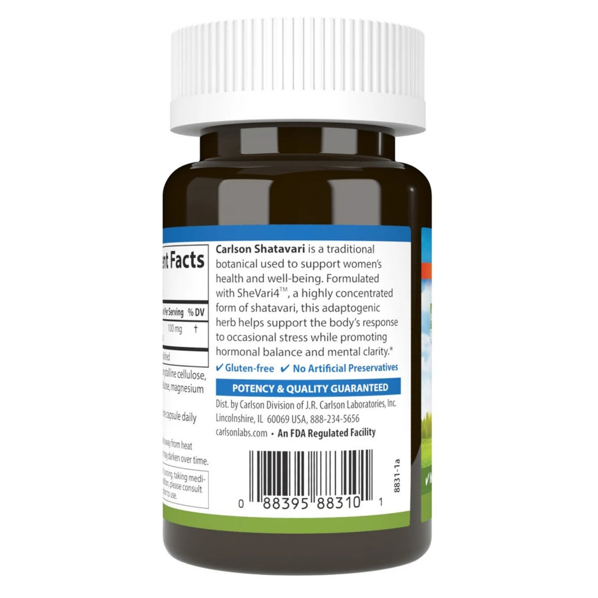 Carlson Labs, Shatavari, 60 Capsules UPC 088395883101 | Hilife Vitamins