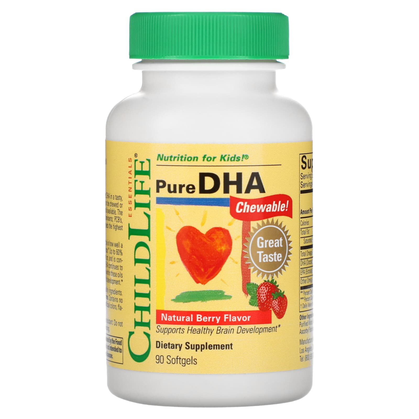ChildLife Essentials, Pure Dha 250 mg, 90 Softgels UPC 608274105508 | Hilife Vitamins