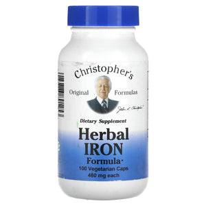 CHRISTOPHER'S ORIGINAL FORMULAS, Nourish Herbal Iron, 100 CAPSULE - 084783891253 | Hilife Vitamins