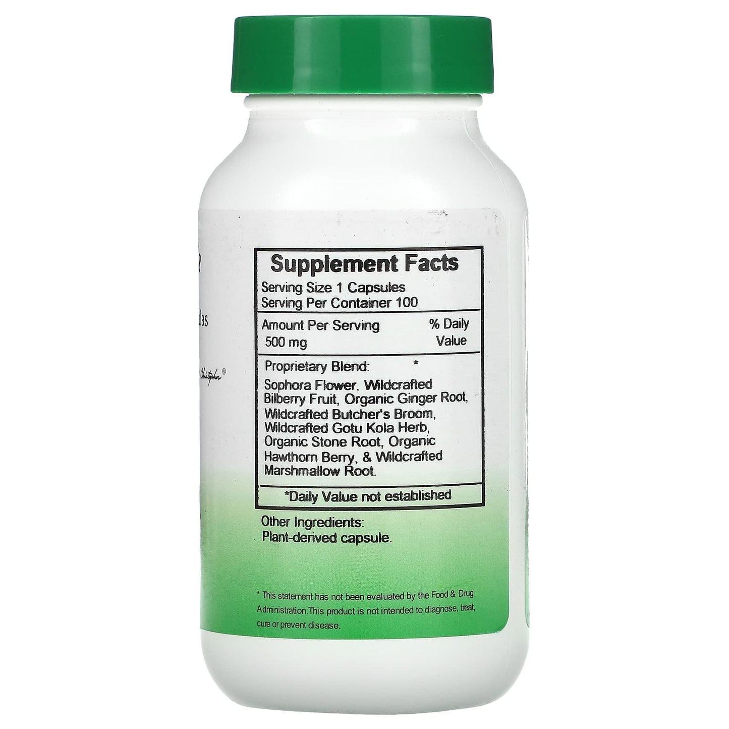 Christopher's Original Formulas, V-Vein Formula, 500 mg, 100 Vegetarian Caps UPC 084783891451 | Hilife Vitamins