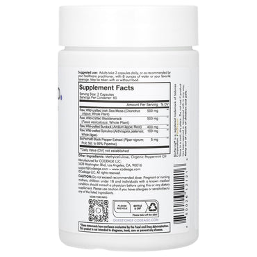 Codeage, Sea Moss, Wildcrafted, 120 capsules UPC 850026121216 | HiLife Vitamins