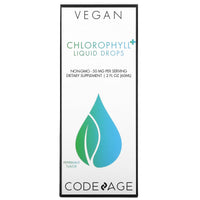 Codeage, Codeage, Vegan Chlorophyll+, Liquid Drops, Non-GMO, Peppermint, 50 mg, 2 fl oz (60 ml) UPC 850026121278 | HiLife Vitamins