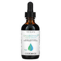 Codeage, Codeage, Vegan Chlorophyll+, Liquid Drops, Non-GMO, Peppermint, 50 mg, 2 fl oz (60 ml) UPC 850026121278 | HiLife Vitamins