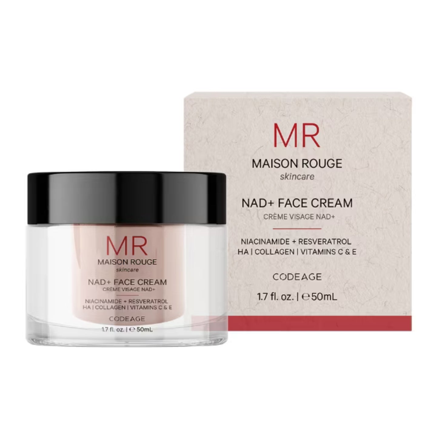 Codeage, Maison Rouge NAD+ Face Cream, 1.7 fl oz (50 ml) UPC 850026121308 | Hilife Vitamins