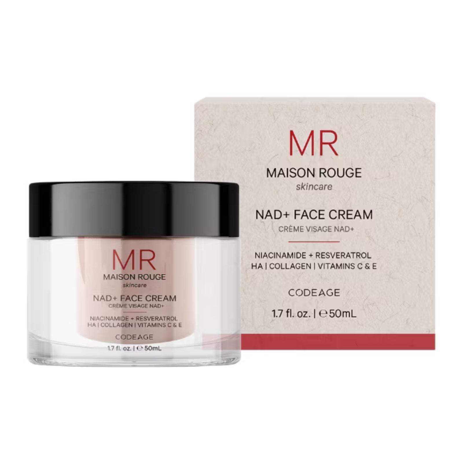 Codeage, Maison Rouge NAD+ Face Cream, 1.7 fl oz (50 ml) UPC 850026121308 | Hilife Vitamins