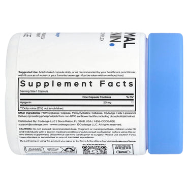Codeage, Liposomal Apigenin, Phospholipid Complex, 90 Vegetable Capsules UPC 850026121384 | Hilife Vitamins
