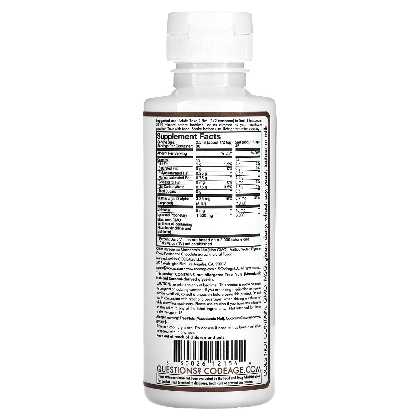 Codeage, Ultra Sleep+, Chocolate Smoothie, 8 fl oz (225 ml) UPC 850026121544 | HiLife Vitamins