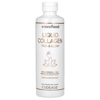 Codeage, Nanofood, Liquid Collagen, Trim & Glow, Chocolate Mocha, 15.22 fl oz (450 ml) UPC 850026121605 | HiLife Vitamins