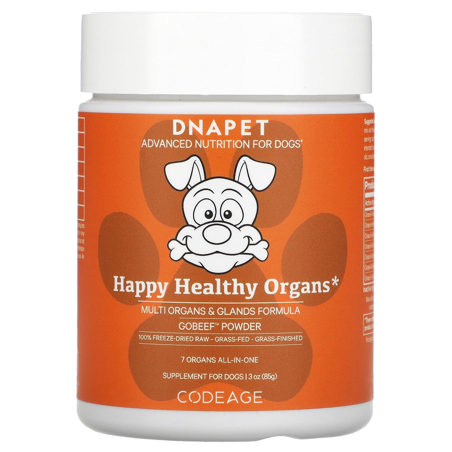 Codeage, DNA Pet, Happy Healthy Organs, Multi Organs & Glands Formula, For Dogs, 3 oz (85 g) UPC 850026121636 | HiLife Vitamins