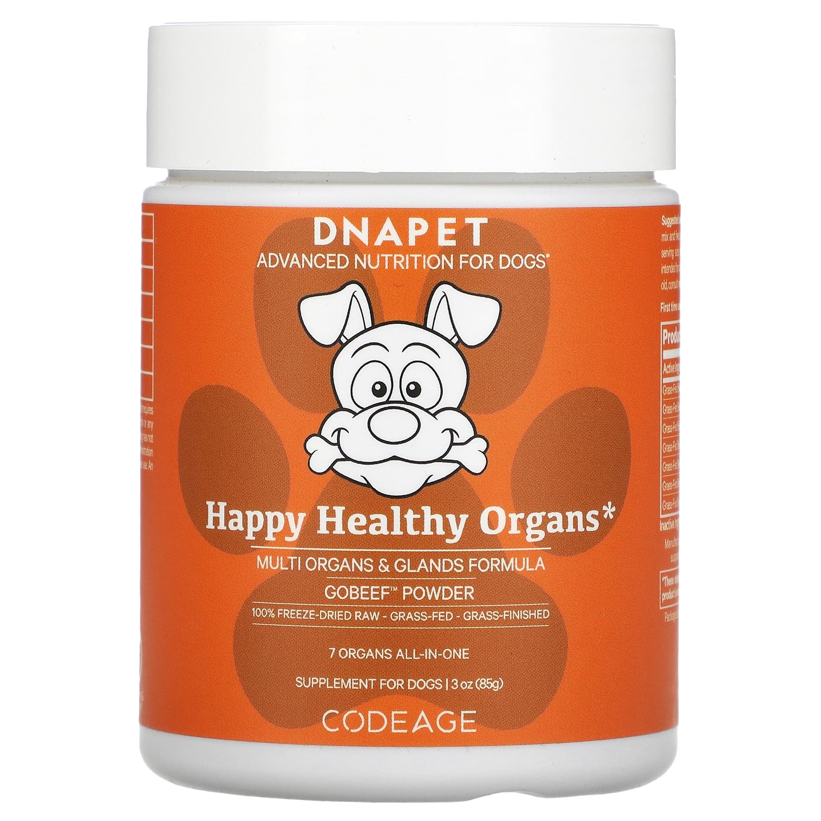 Codeage, DNA Pet, Happy Healthy Organs, Multi Organs & Glands Formula, For Dogs, 3 oz (85 g) UPC 850026121636 | HiLife Vitamins