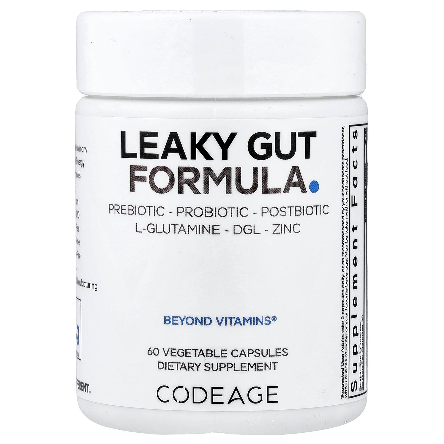 Codeage, Leaky Gut Formula, 60 capsules - 850043333128 | Hilife Vitamins