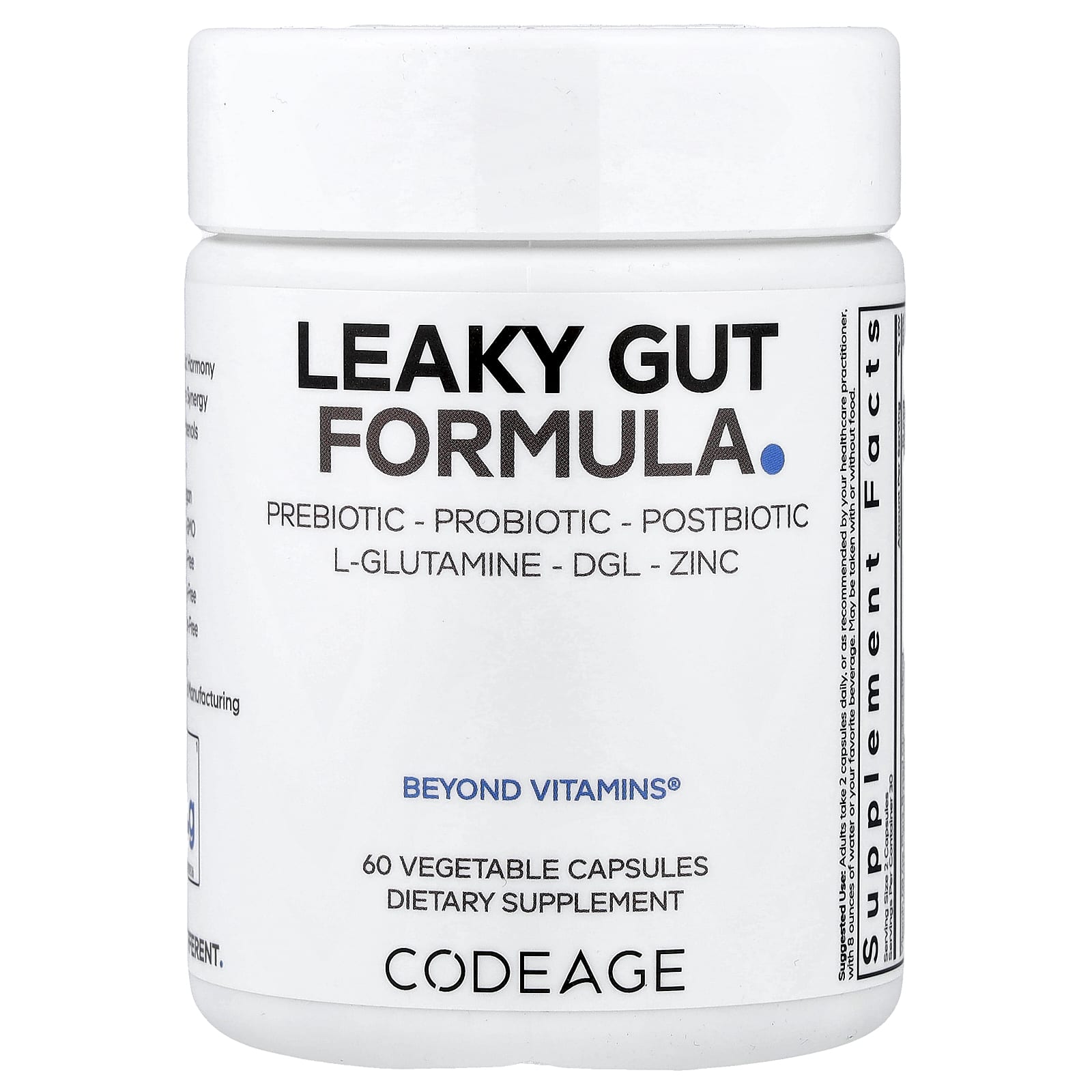 Codeage, Leaky Gut Formula, 60 capsules - 850043333128 | Hilife Vitamins