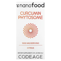 Codeage, Curcumin Phytosome, Citrus, 1,000 mg, 2 fl oz (59.2 ml) UPC 850043333418 | HiLife Vitamins