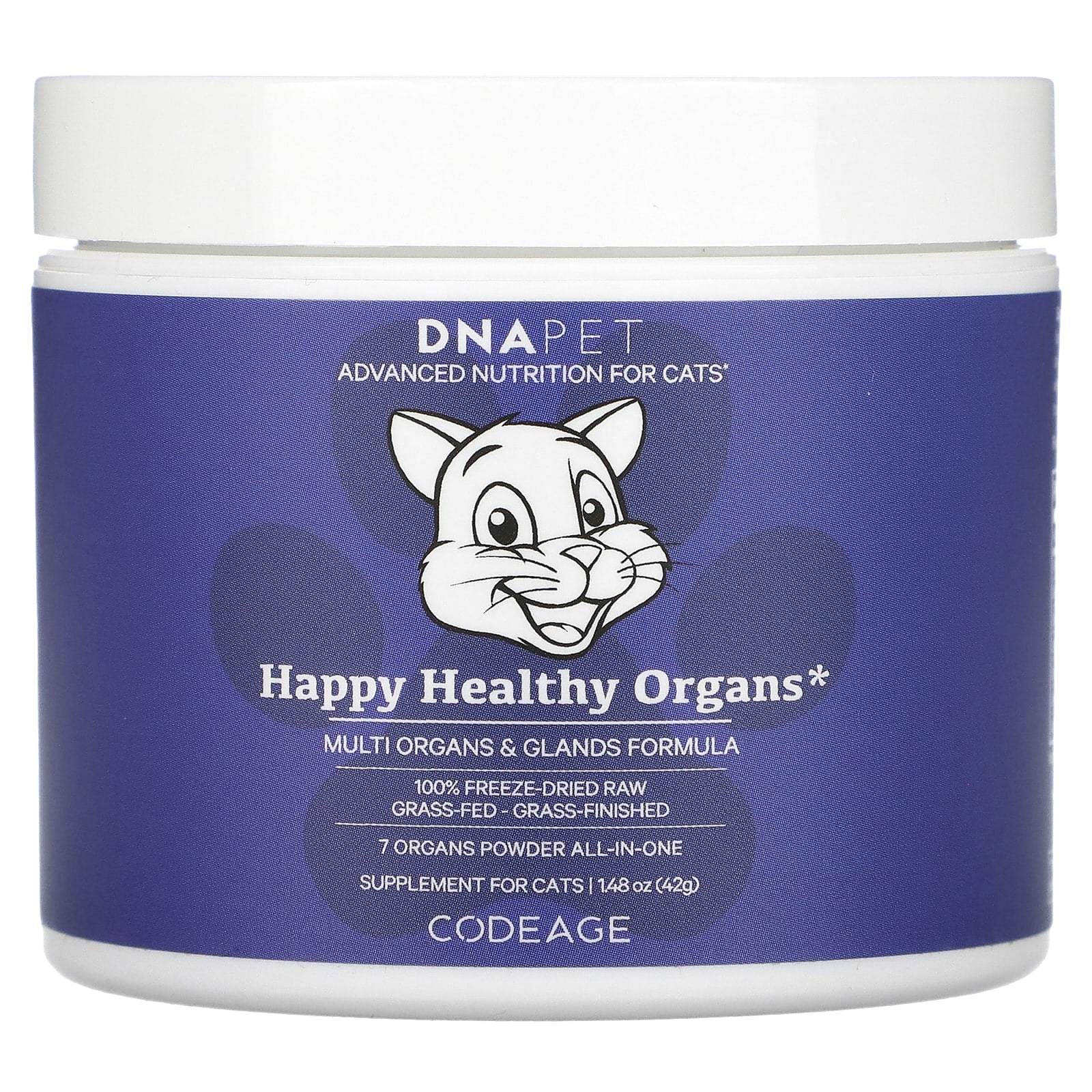 Codeage, DNA Pet, Happy Healthy Organs, Multi Organs Glands Formula, For Cats, 1.48 oz (42 g) UPC 850043333722 | HiLife Vitamins