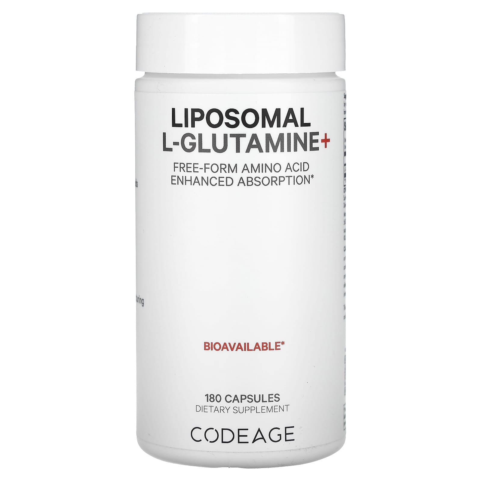 Codeage, Liposomal L-Glutamine+, 180 capsules UPC 850043333791 | HiLife Vitamins