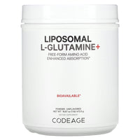 Codeage, Liposomal L-Glutamine+ Powder, Free-Form Amino Acid, Enhanced Absorption, Unflavored, 1 lb (472.5 g) UPC 850043333814 | HiLife Vitamins