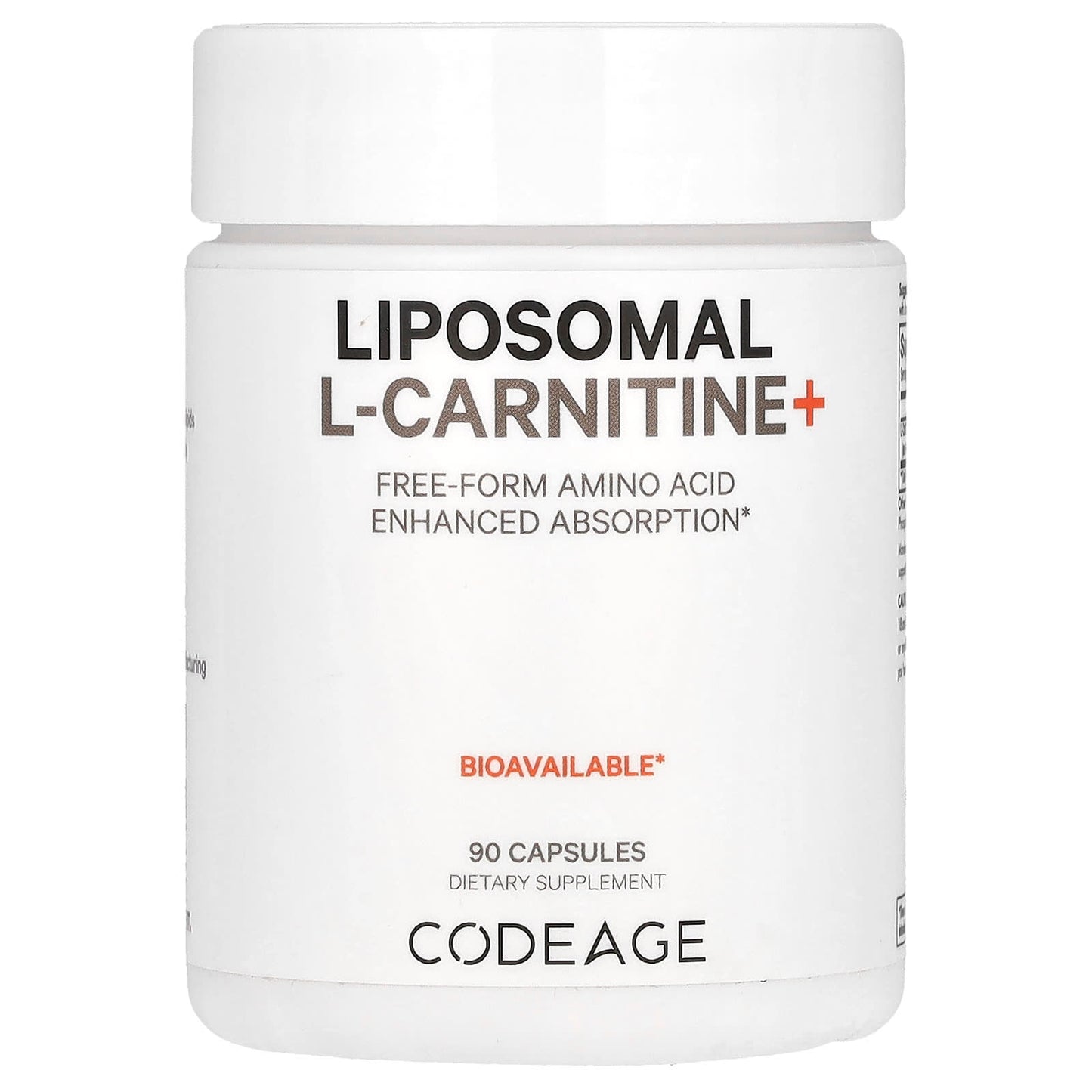 Codeage, Liposomal L-Carnitine+, 90 Capsules UPC 850043333852 | HiLife Vitamins