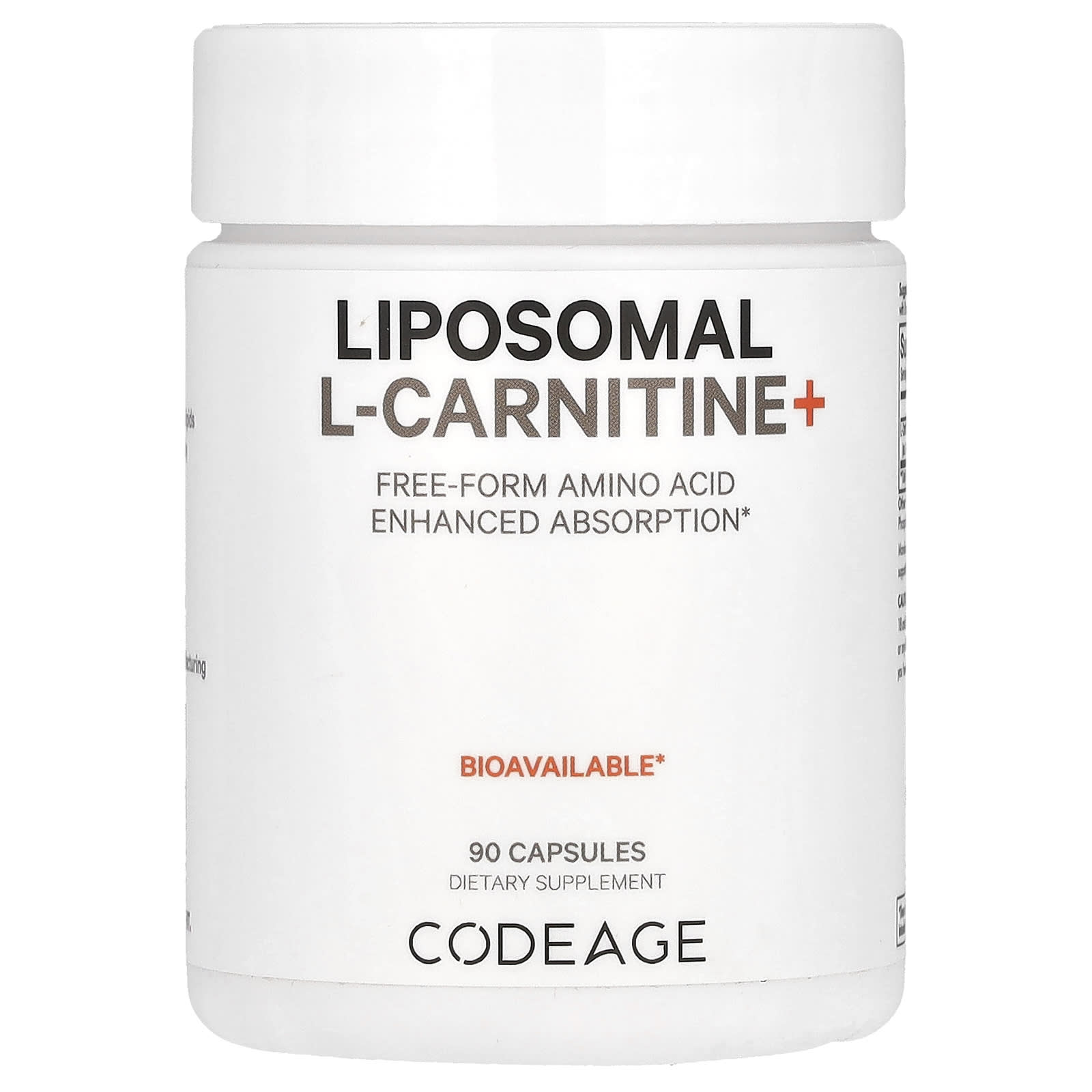 Codeage, Liposomal L-Carnitine+, 90 Capsules UPC 850043333852 | HiLife Vitamins