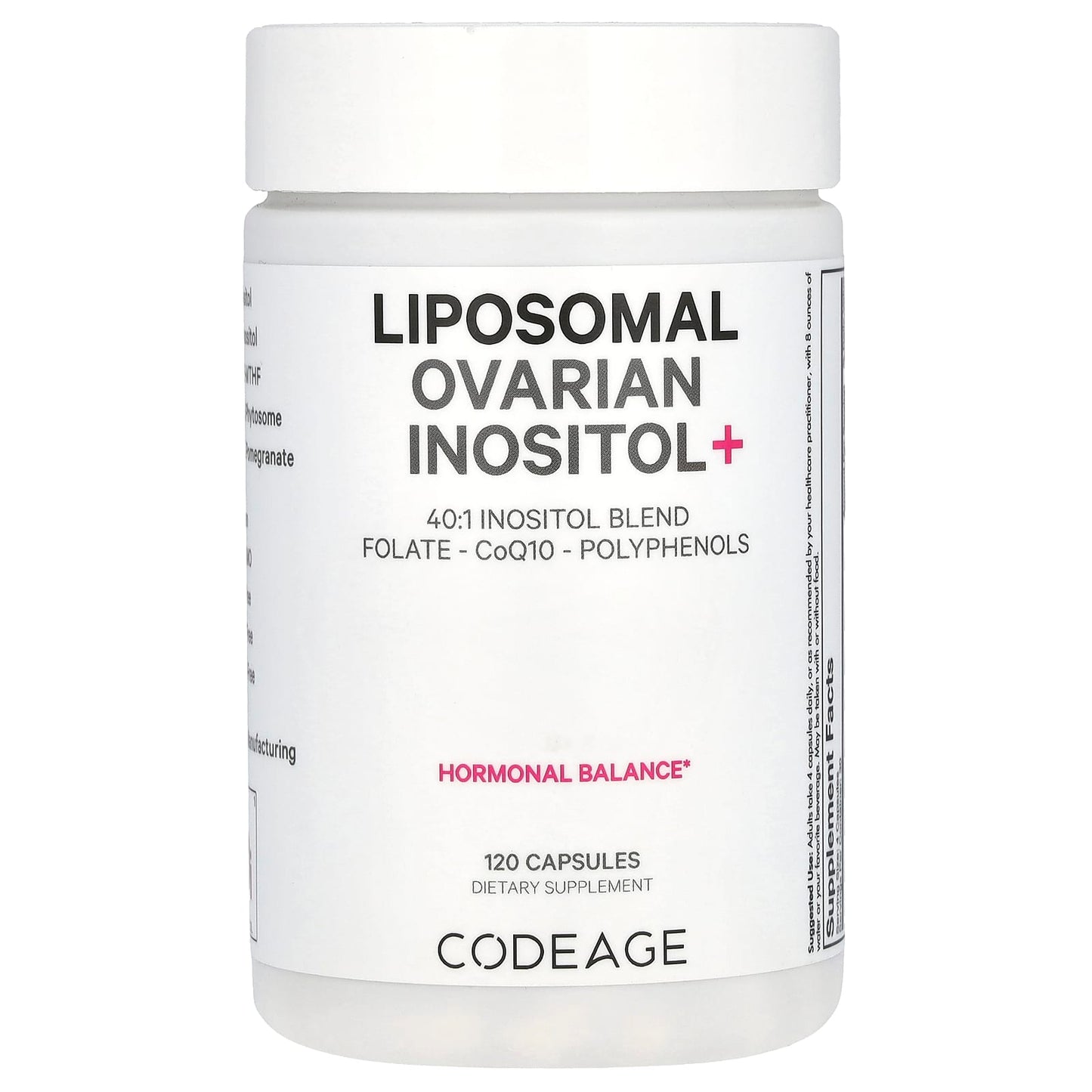 Codeage, Liposomal Ovarian Inositol +, 120 capsules UPC 850043333890 | HiLife Vitamins