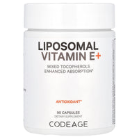 Codeage, Liposomal Vitamin E+, 90 Capsules - 850043333906 | Hilife Vitamins