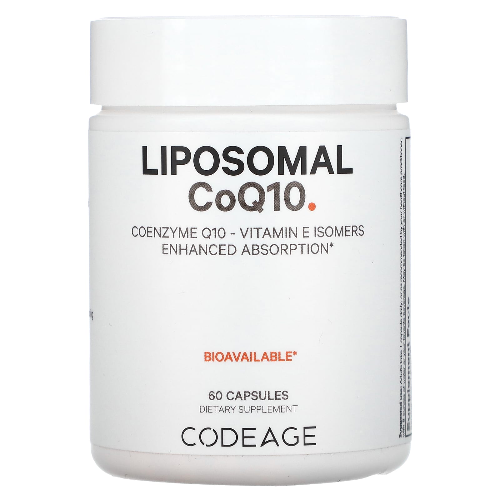 Codeage, Liposomal CoQ10, 60 Capsules UPC 850043333951 | HiLife Vitamins
