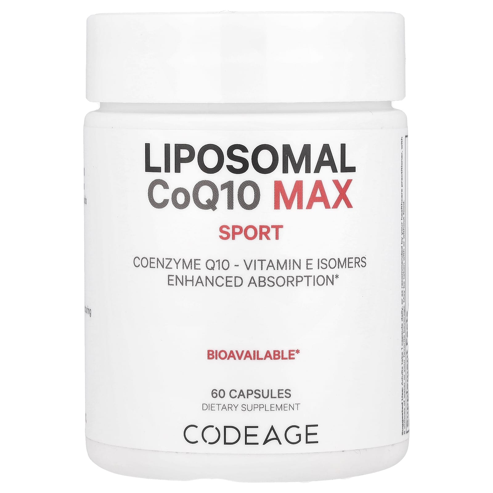 Codeage, Liposomal CoQ10 Max, Sport, 60 Capsules UPC 850043333968 | HiLife Vitamins