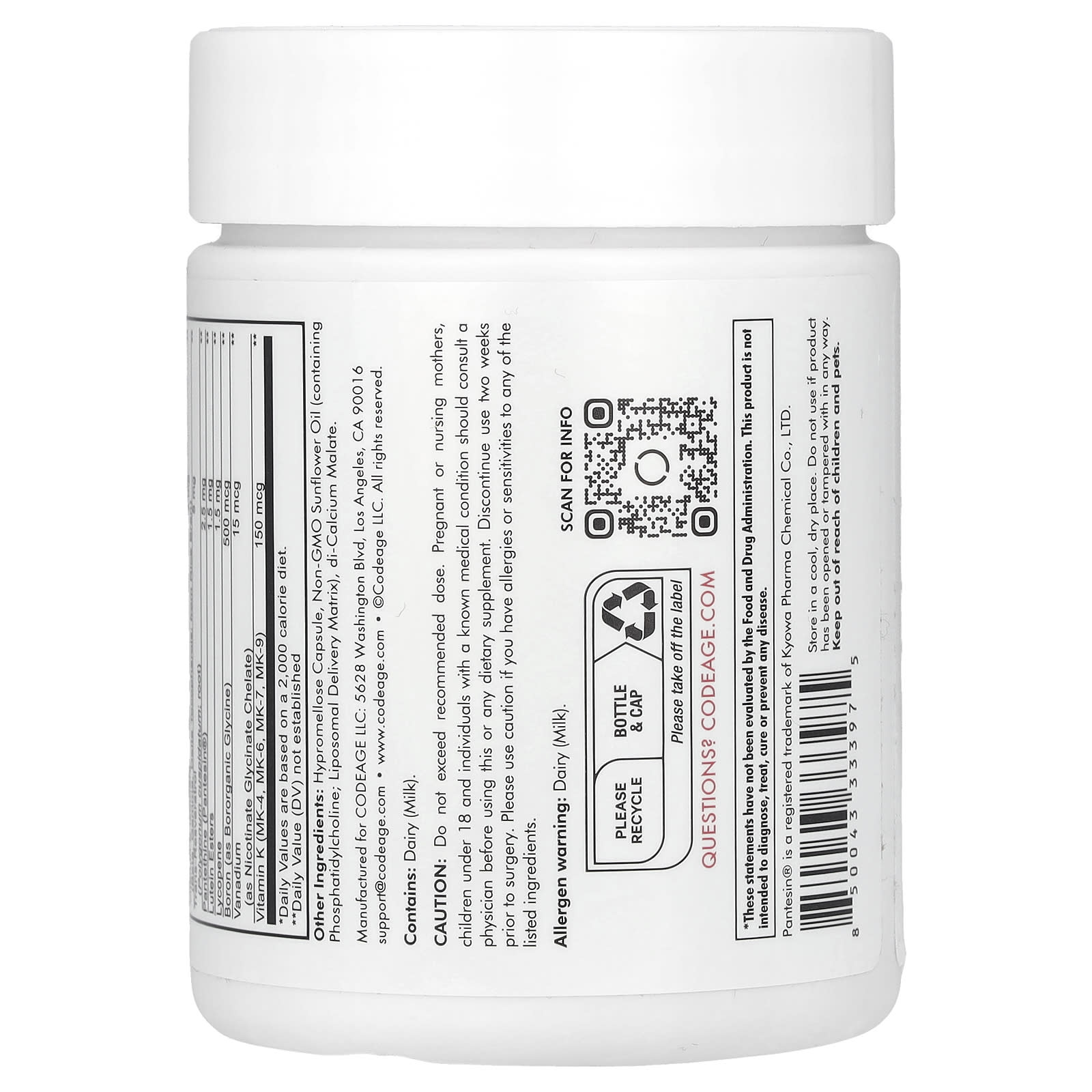 Codeage, Multivitamin Recovery Elite Max, 90 Capsules UPC 850043333975 | HiLife Vitamins
