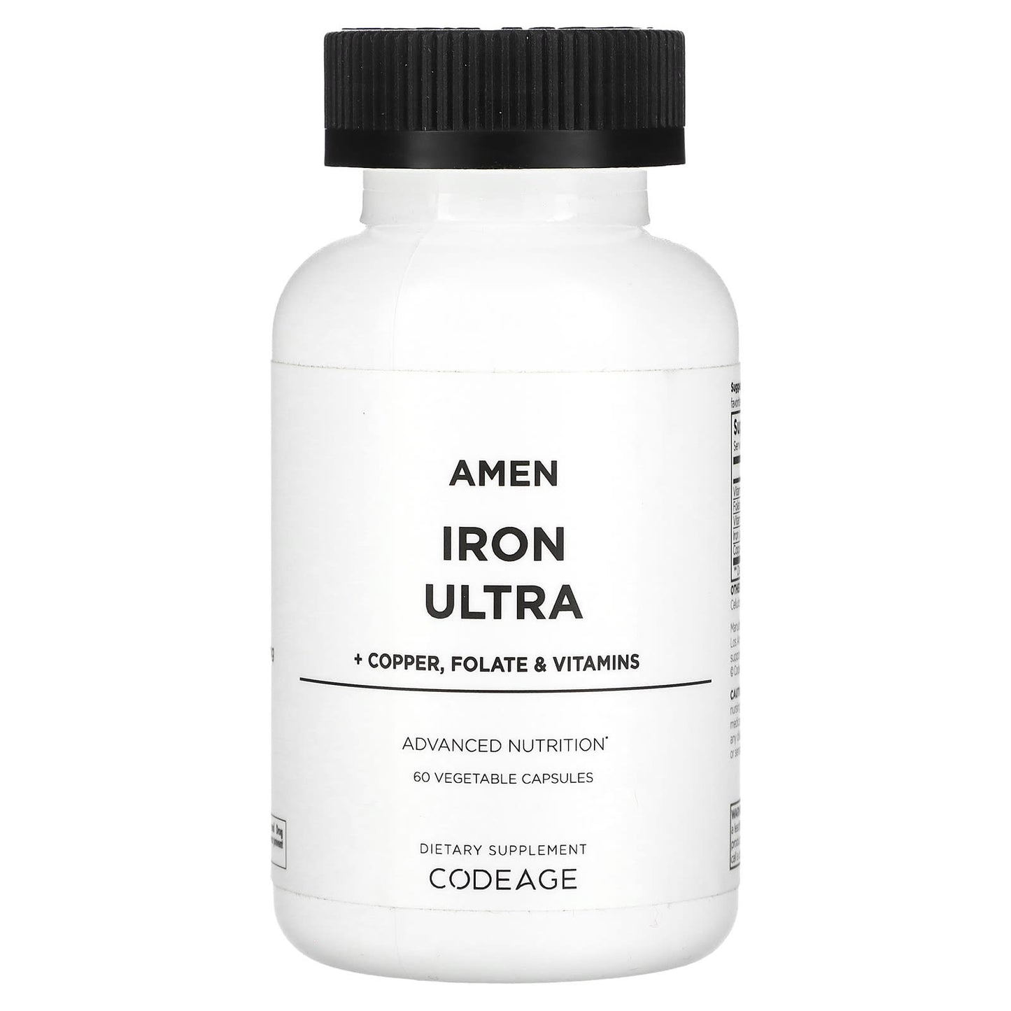 Codeage, Amen, Iron Ultra, 60 Vegetable Capsules UPC 850049609012 | HiLife Vitamins