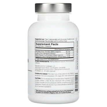 Codeage, Amen, Eyes, Lutein, Zeaxanthin, Black Pepper Extract, 90 Vegetable Capsules UPC 850049609043 | HiLife Vitamins