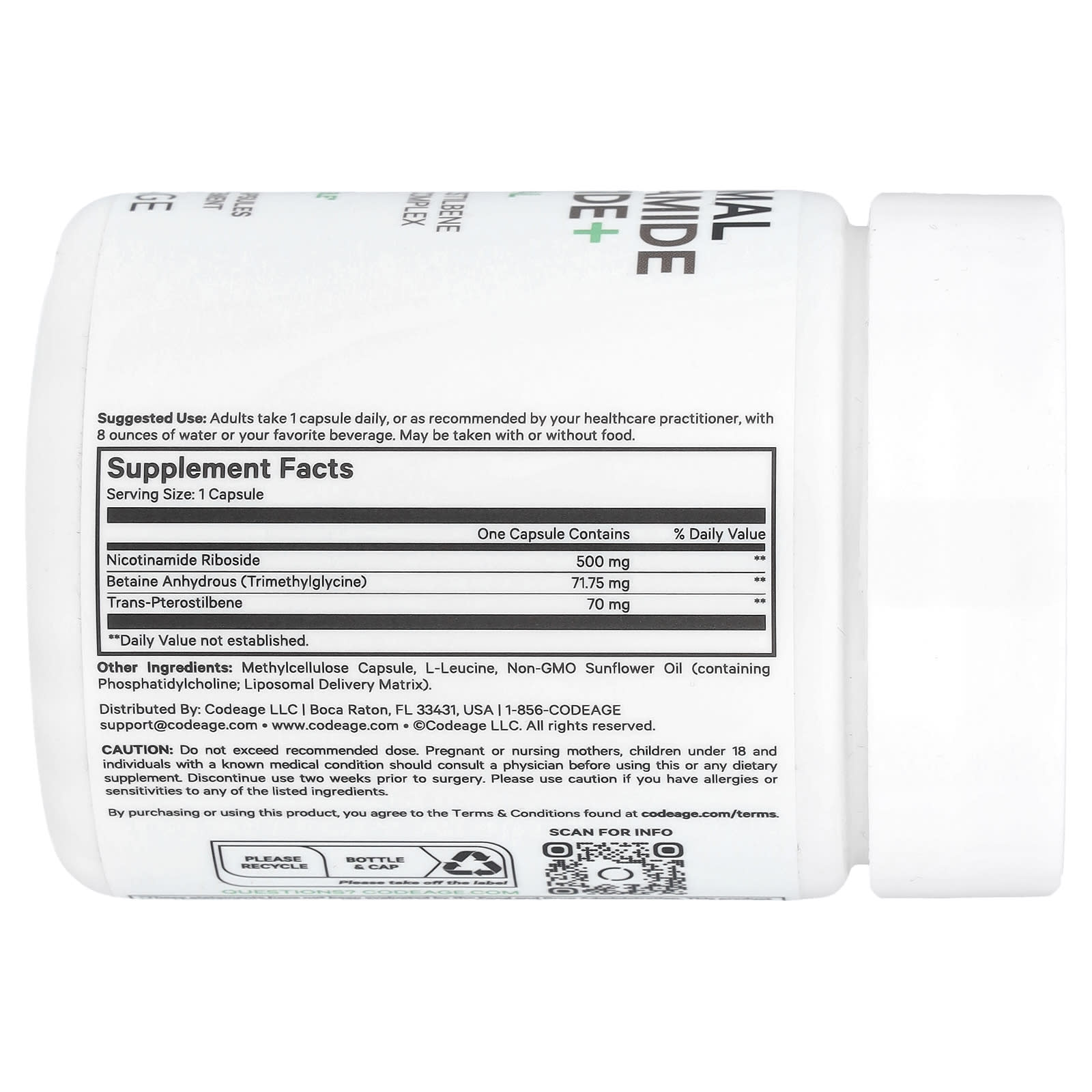 Codeage, LIPOSOMAL NR+, 60 Capsules UPC 850049609210 | HiLife Vitamins