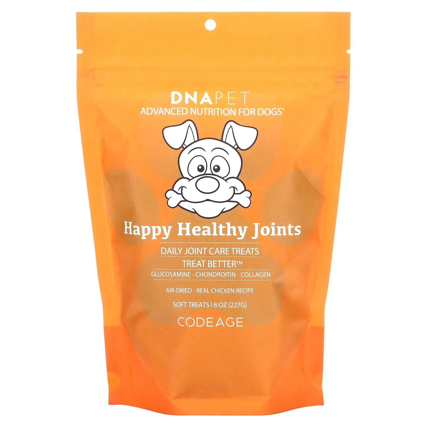 Codeage, DNA Pet, Happy Healthy Joints Soft Treats, Real Chicken Recipe, 8 oz (227 g) UPC 850049609241 | HiLife Vitamins