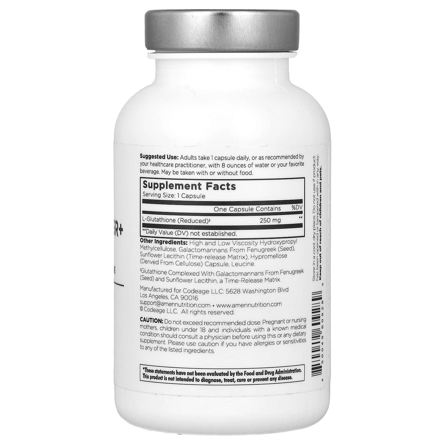 Codeage, Glutathione-SR+, 60 Vegetable Capsules UPC 850049609289 | HiLife Vitamins
