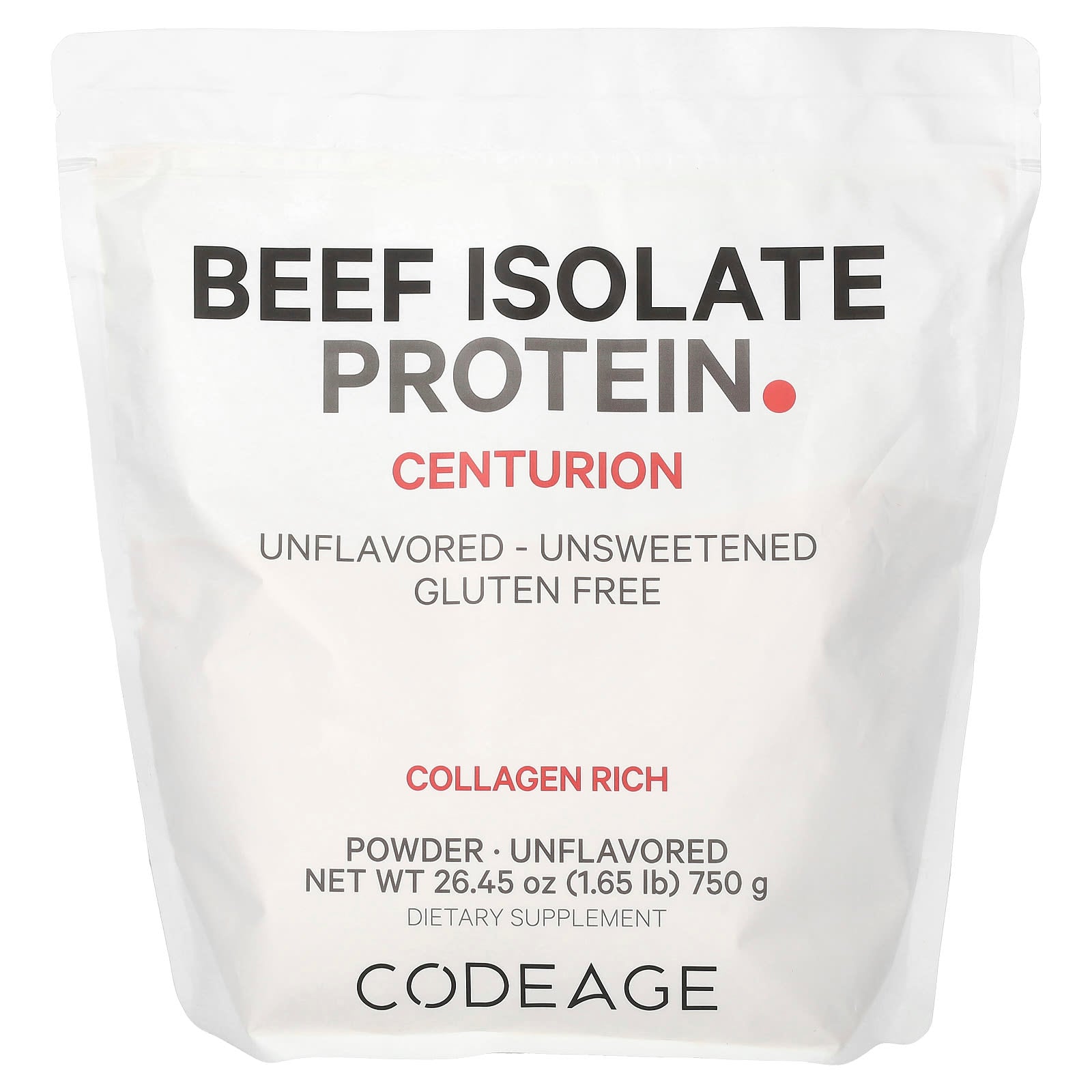 Codeage, Beef Isolate Protein Powder, Unflavored, 1.65 lbs (750 g) UPC 850049609357 | HiLife Vitamins