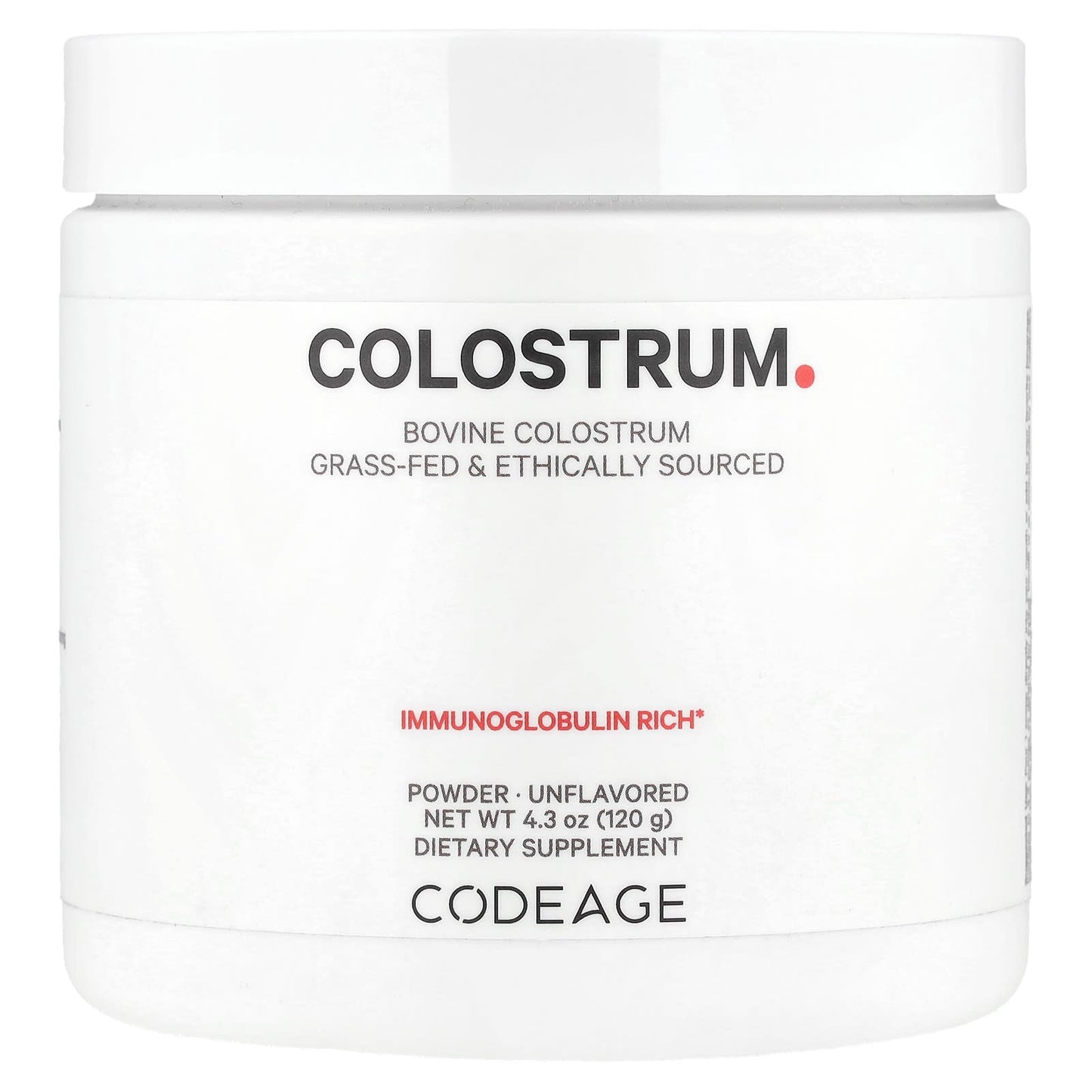 Codeage, Colostrum Powder, Unflavored, 4.3 oz (120 g) UPC 850049609449 | HiLife Vitamins