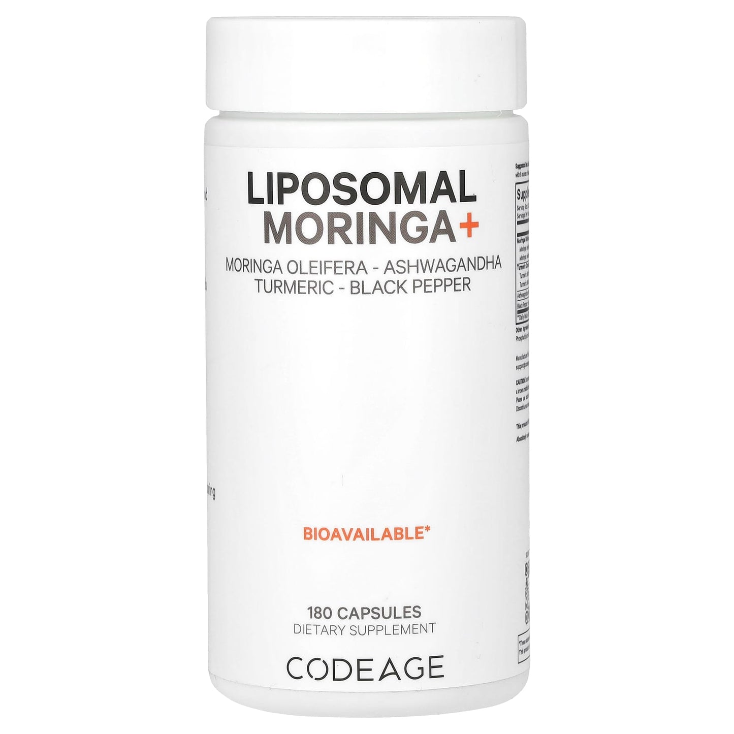 Codeage, Liposomal Moringa+, 180 Capsules UPC 850049609470 | HiLife Vitamins