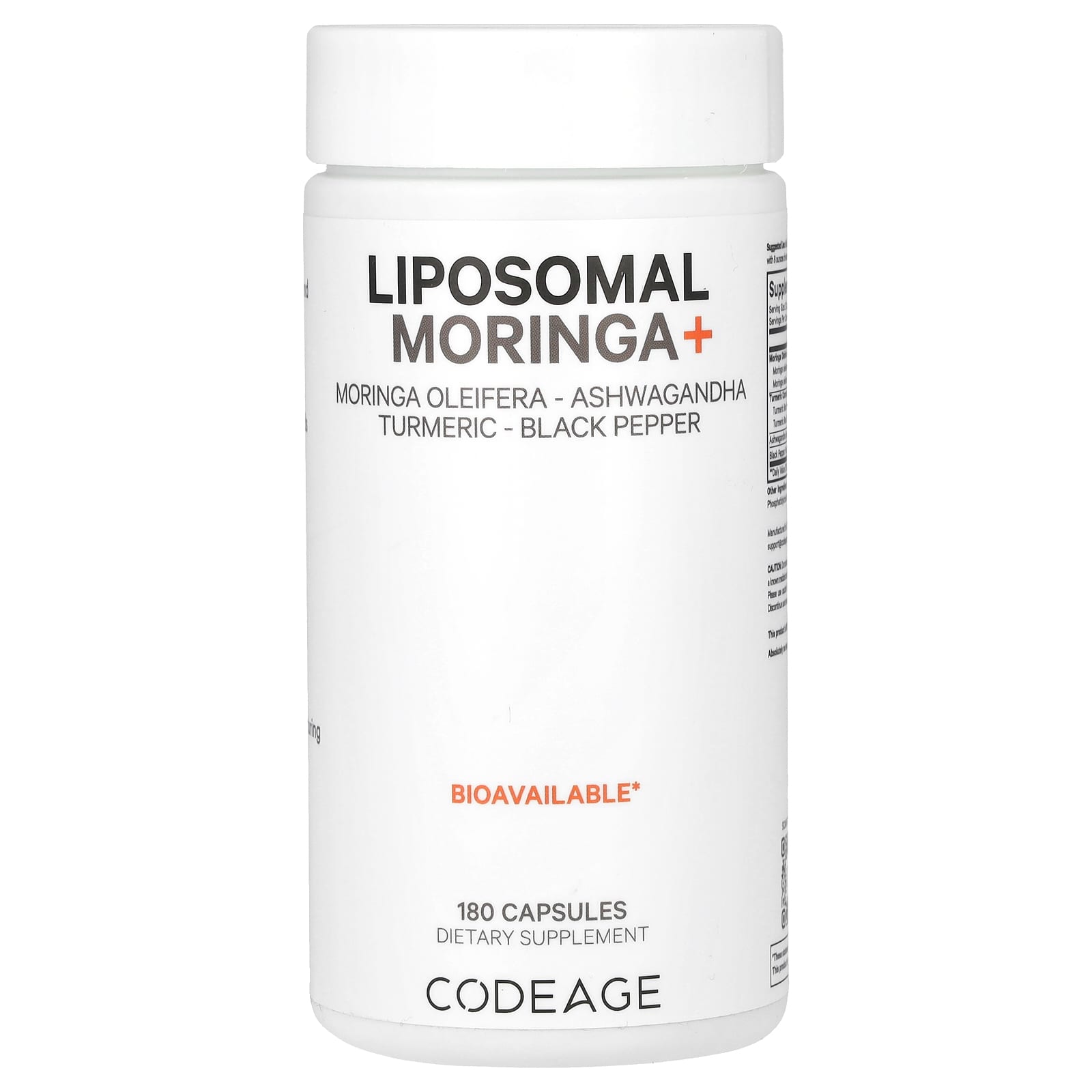 Codeage, Liposomal Moringa+, 180 Capsules UPC 850049609470 | HiLife Vitamins