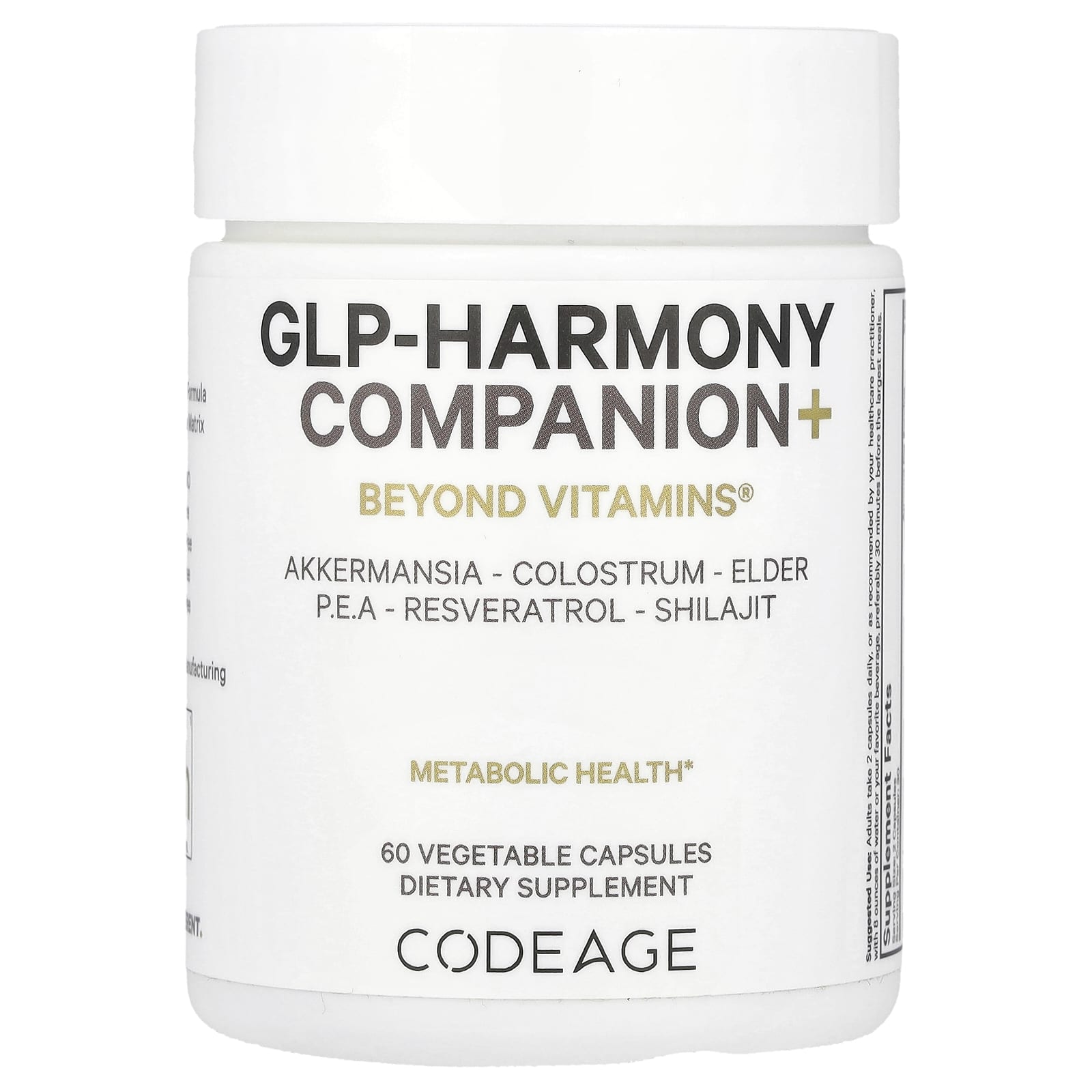 Codeage, GLP-Harmony Companion+, 60 Vegetable Capsules UPC 850049609685 | HiLife Vitamins