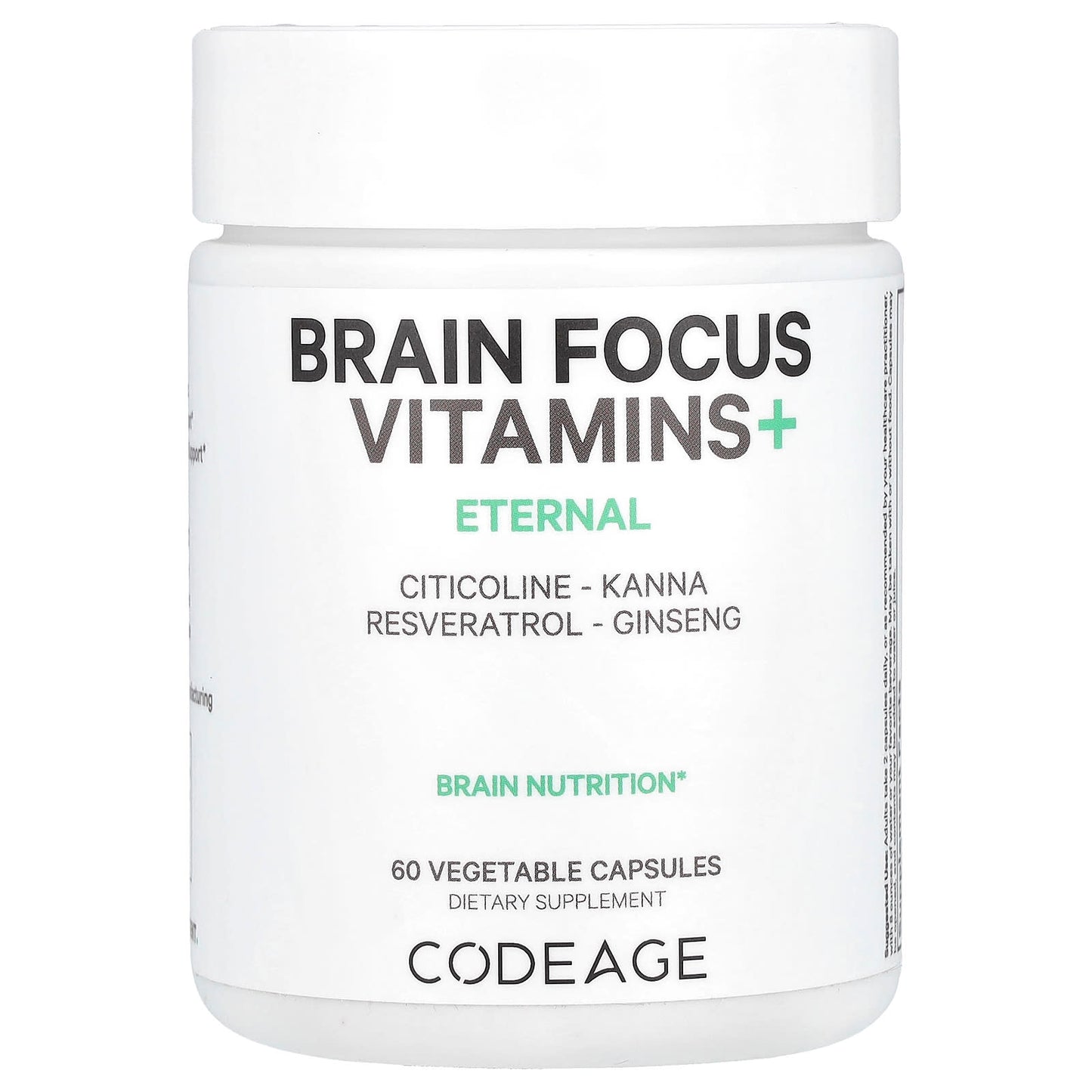Codeage, Brain Focus Vitamins+, 60 Vegetable Capsules UPC 850049609692 | HiLife Vitamins