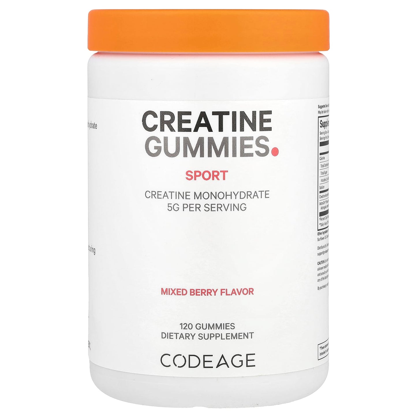 Codeage, Creatine Gummies, Mixed Berry, 120 Gummies UPC 850049609753 | HiLife Vitamins